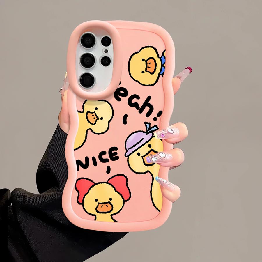Soft Phone Cover Case for Samsung Galaxy S22 Ultra A26 S20 FE S23 Plus S25 S21 S24 A25 A35 A34 A24 A55 A54 A36 Cartoon Duck