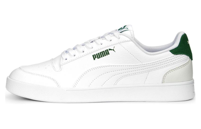 PUMA Shuffle Cushioning Abrasion Resistant Low top Skateboard Shoes Unisex White Green 309668-25 36
