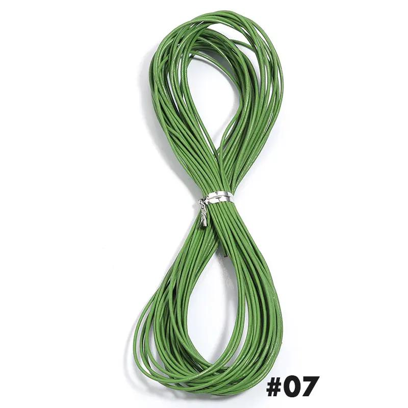 10 yardas Cuerda Redonda de Cuero Diámetro 1.5mm Cordón de Cuero Genuino de Colores Accesorios de Ropa DIY Artesanía en Cuero Materiales Hechos a Mano