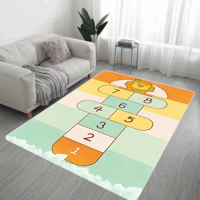 Felpudo de entrada con diseño de rayuela, para sala de estar, cocina, bonita, para oración de pies, para baño