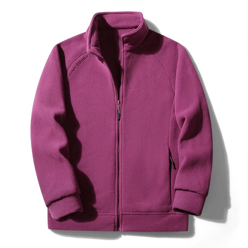 Free Country Mens Streetwear Sweatshirt Fleece Winter Zipper Fashion Mens Solid Color Loose Lamb Thick Jacket Men Clothing Men Hoodies XL