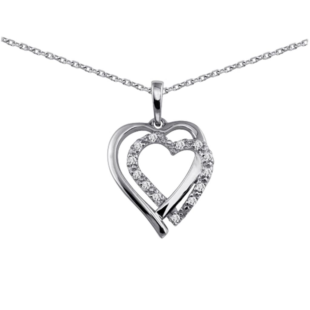Altesse [K6375] - Silver Necklace 'Love' Silver-white (rhodium-plated) - 13x16 Mm