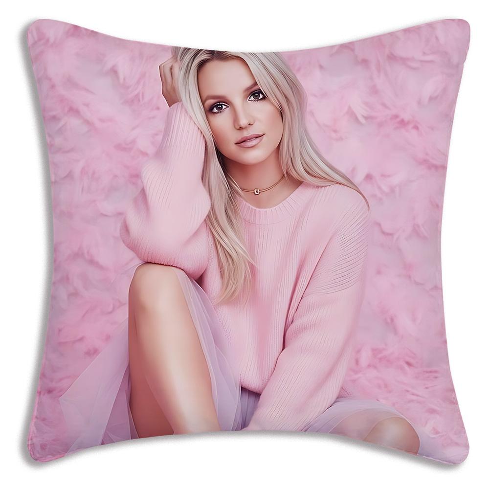 Star d-De Britneys-Spears Singer Pillow Covers Cartoon Sofa Decorative Home Double-sided Printing Short Plush Cute Cushion Cover