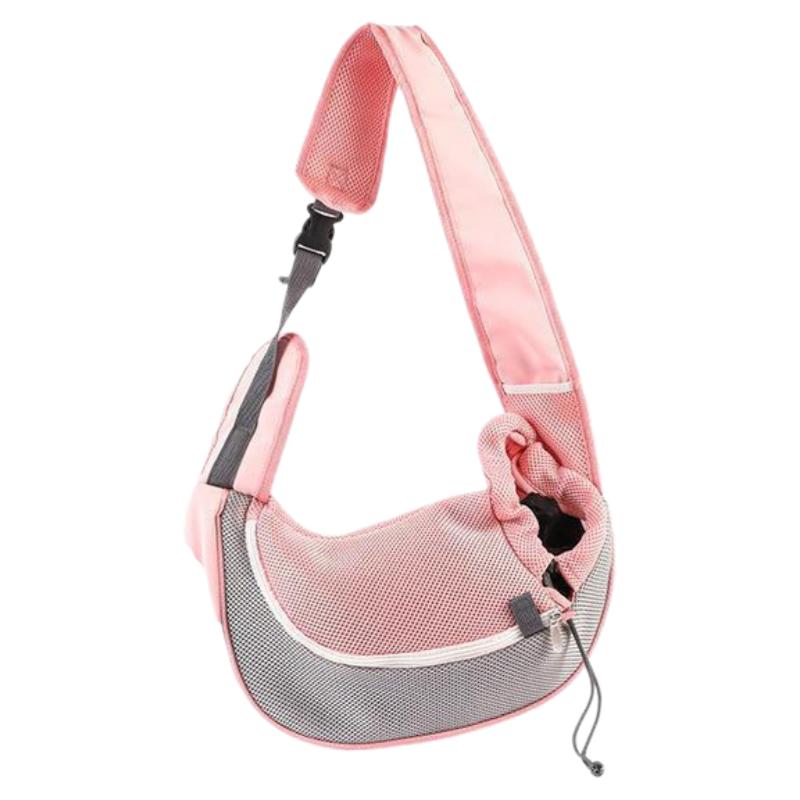 Pet Sling Carrier Breathable Mesh Single Shoulder Bag Drawstring Zipper Crossbody Pet Travel Bag Simple Fashion Portable Outdoor