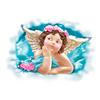 Les Trésors De Lily [Q2003] - Trompe L'oeil Sticker 'Angel' Blue Beige Pink - 50x70 Cm