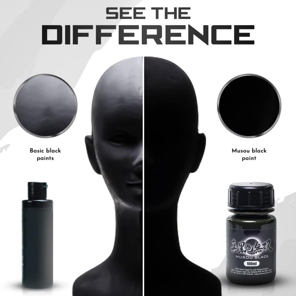 Koyo Orient Japan True Black Musou 100ml Spray Paint for Model Painting