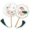 Double-Sided Embroidered Ancient-Style Round Fan, Chinese-Style Embroidered Lotus Fan, Special for Hanfu, Versatile Dance Fan with Suzhou Embroidery