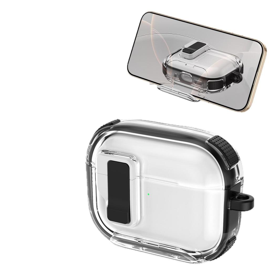 AirPods Pro 3 Transparente Schutzhülle für 4. Gen mit Ständer-Schnalle