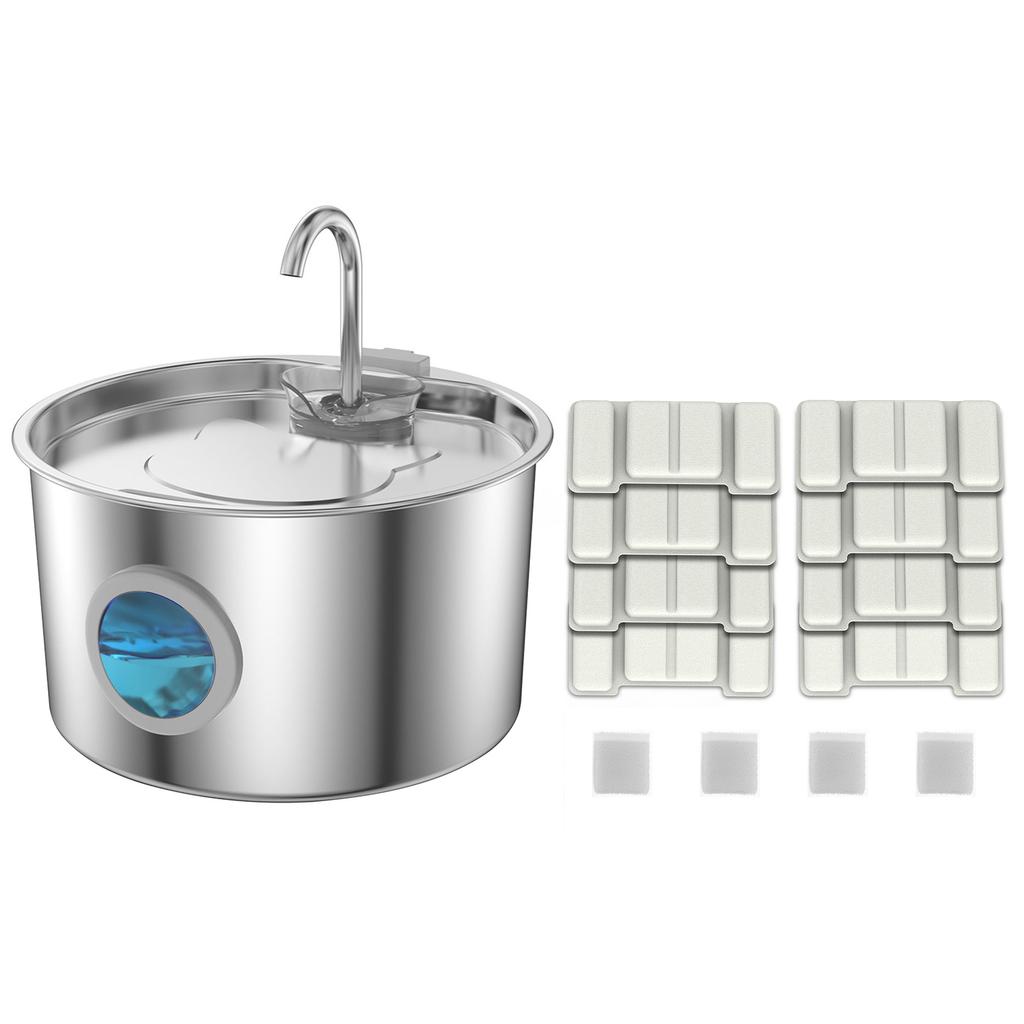 For Large Dog Cats & Multi-Pet Large Capacity Pet Water Fountain with Filter Sets Pet Water Dispenser with Visual Water Level