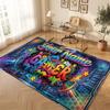 Decorative Artwork Theme Crystal Velvet Floor Rug Personalized Custom Name Text Warm Carpet Home Decoration