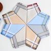 12Pcs/Set Sweat Absorbent Pocket Plaid Square Towel Men's Cotton Handkerchiefs  Wedding Season