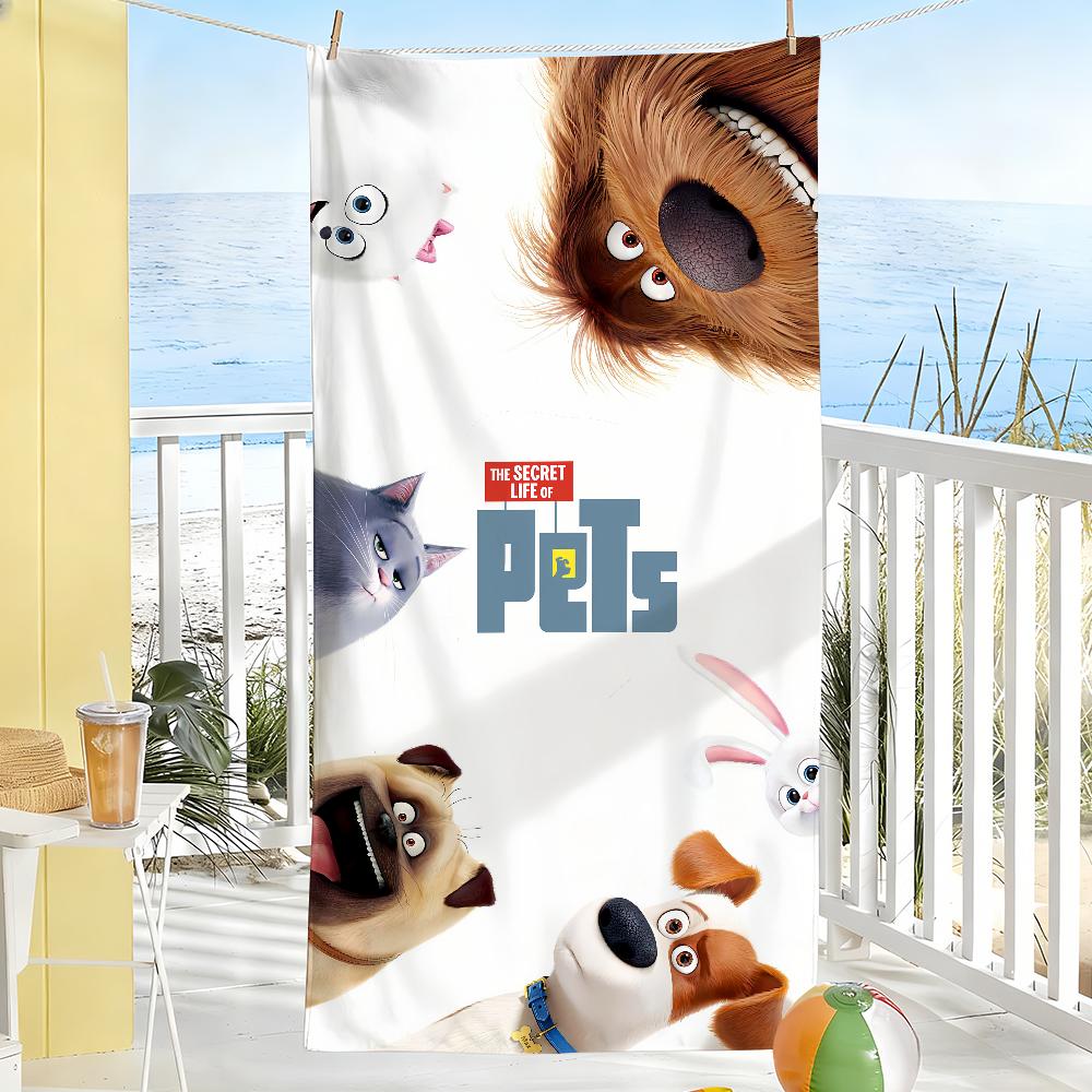 Cartoon The S-Secret Life of P-Pets Towel Soft Pool Gift For Travel Gym Shower Camping Quick Dry Sports Large Beach Towels