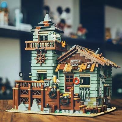2614-Piece Fisherman's Hut Constructing Block Handicrafts Room Adornments Halloween & Christmas Eve Holiday Presents