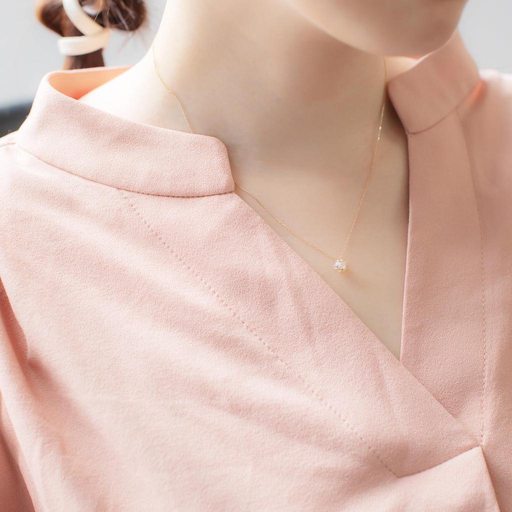 BLOOM October Birthstone Ethiopian Opal K10 Yellow Gold Necklace [BLOOM] 0452-0880-0014-0000