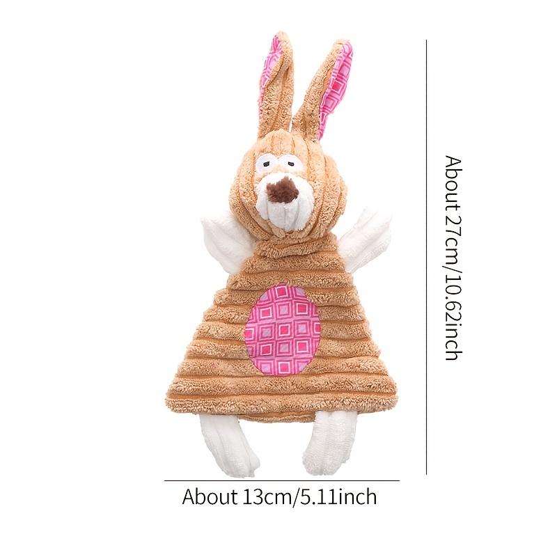 Squeaky Rabbit Dog Toy, Plush Crinkle Pet Chew Toy for Small Medium Dogs, Durable Interactive Puppy Teething Toy