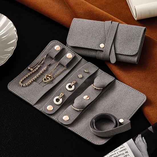 Schmuckkästchen Mehrere Fächer Gebürstete Oberfläche Kompakt Tragbar Reise-Schmuckorganizer Leichte Zubehör-Etui