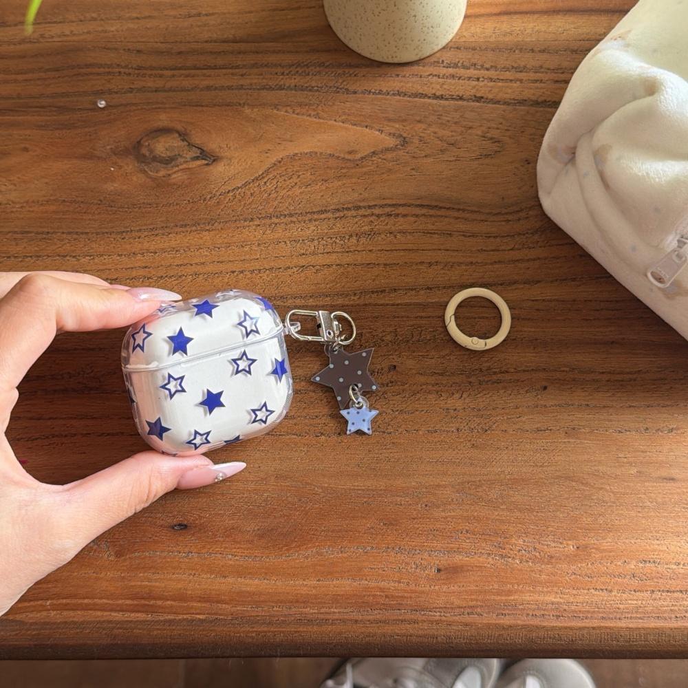 ins transparent blue star Airpods4/3 earphone protective case case 2pro second and third generation new model suitable for Apple wireless bluetooth