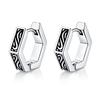 Vnox Retro Triangle Hoop Earrings for Men Dad Husband Boyfriend, Stainless Steel New Gothic Geometric Ear Gifts Jewelry