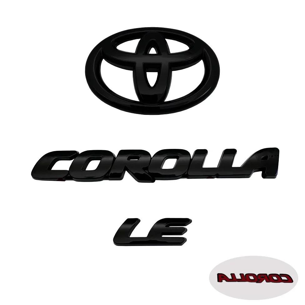 

3PCS ABS car logo Glossy Black Overlay EMBLEM for Toyota COROLLA 2020-2024 SEDAN SE LE XSE PT948 SEDAN ONLY trunk car accessory Glossy Black