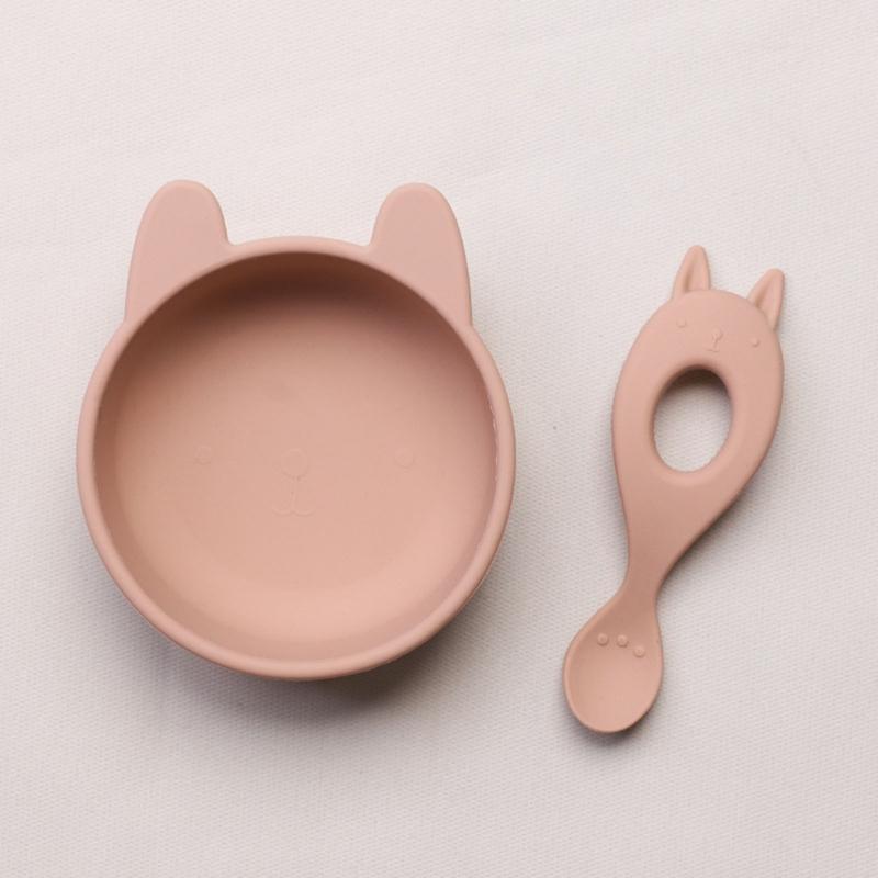 Silicone Bib Bowl Spoon Waterproof Infant Bibs Fashionable Baby Newborn Feeding Eating Supplies Toddle Adjustable Saliva