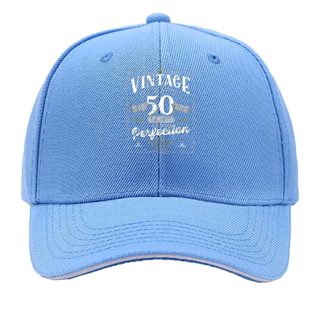 Vintage 50th Aged to Perfection Pattern Sandwich Baseball Cap For WoUnisexs Unisex FeUnisex Beach Dad Hat