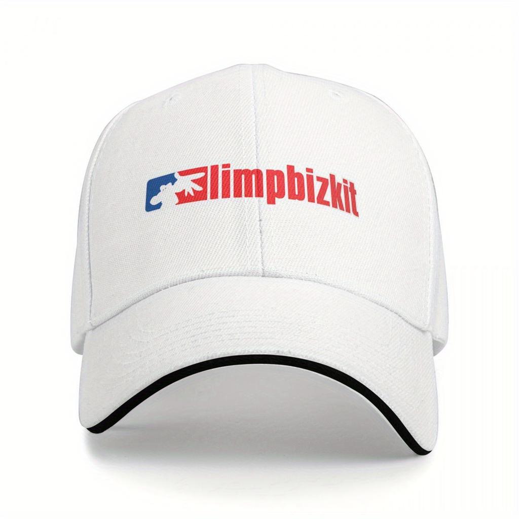 Limp Bizkit Rapcore Beyzbol Şapkası - Erkek, kadın ve çocuklar için gündelik unisex şapka - Kırmızı/beyaz/mavi süslemeli siyah