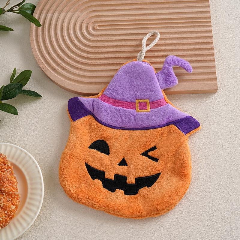 Halloween Hand Towel Soft Absorbent Handkerchief Cute Cartoon Ghost Capibara Pumpkin Hand Towel Bathroom Hanging Hand Towels