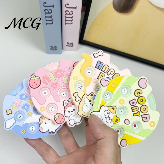 Colorful Keychain Pendant Pendant, Cartoon Macaron Patterns Key Chain with Metal Ring, Press Spin Dice Wheel Mini Games Educational Toy, Portable