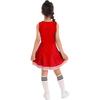 Set di Abbigliamento Cheerleading per Ragazze Senza Maniche Girocollo Stampa Lettere Stile Patchwork Vestito da Danza Calzini con Fiore Cheer