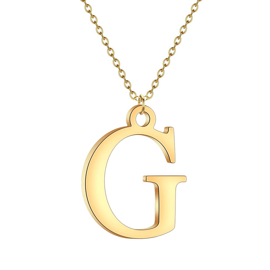 Kinitial A-Z English Alphabet Letter Pendants Necklaces For Women Metal Jewelry Simple Initial Chain Choker Collares