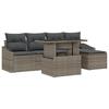 VidaXL Ensemble de canapé de jardin de 6 pièces avec coussins gris en poly rotin 3357722
