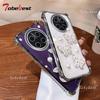 3D Pearl Butterfly Shockproof Plating Silicone Case for Huawei Mate 70 60 50 40 30 Pro Transparent Back Cover