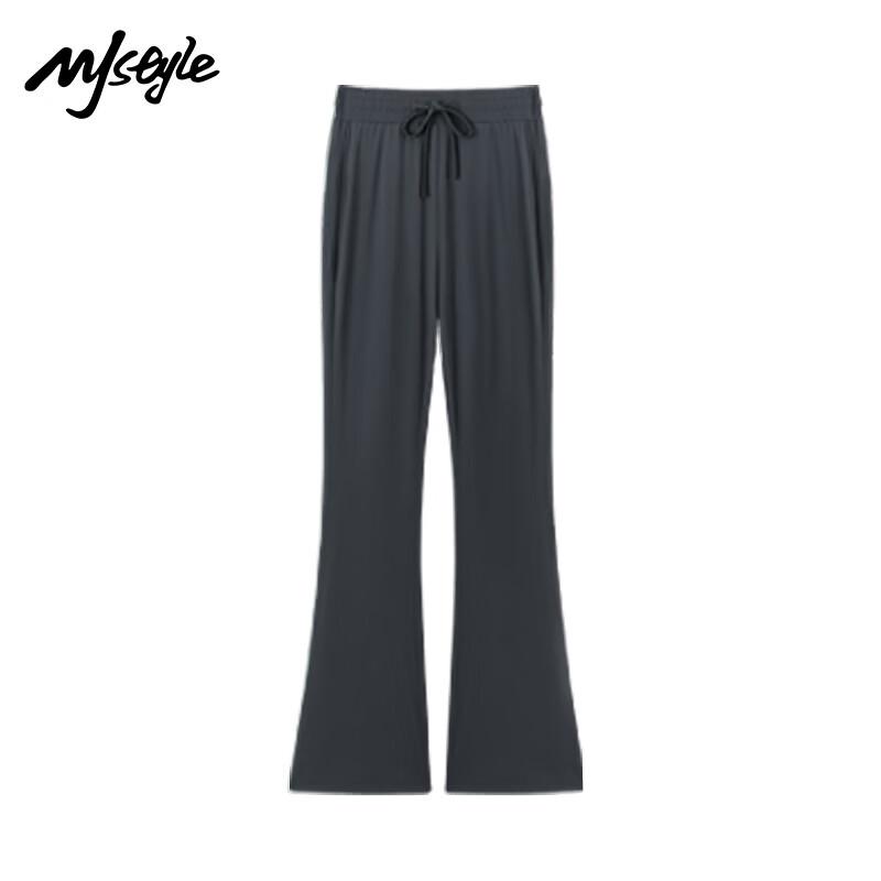 MJ STYLE Women s Ice Silk Flared Pants XL