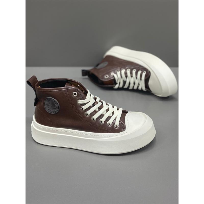 Summer pure leather high-top soft-soled breathable casual short boots casual shoes kq