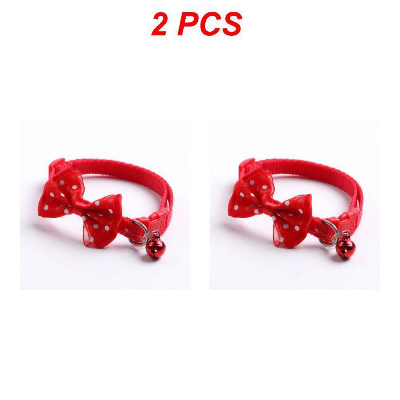 1/2/4PCS Dorakitten Bow Decor Pet Collar Adjustable Dot Design Cute Bell Dog Collar Bow Kitten Collar Pet Supplies Clothing