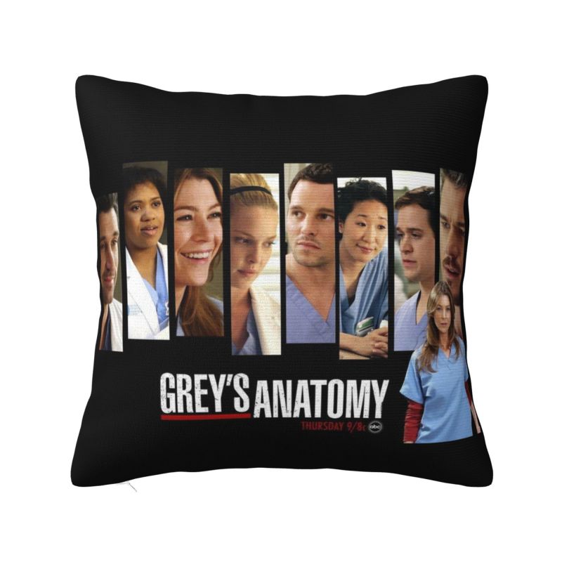 Custom Greys Anatomy Cartoon Collage Nordic Pillow Cover Decoration Car Cushion