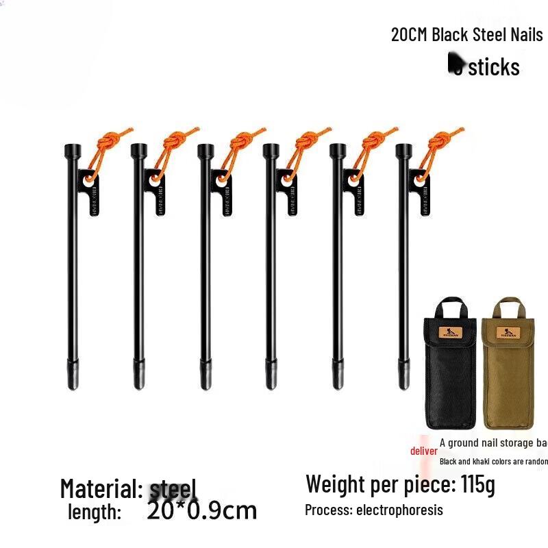 HCNRC Camping Tent Stakes with Rope Set