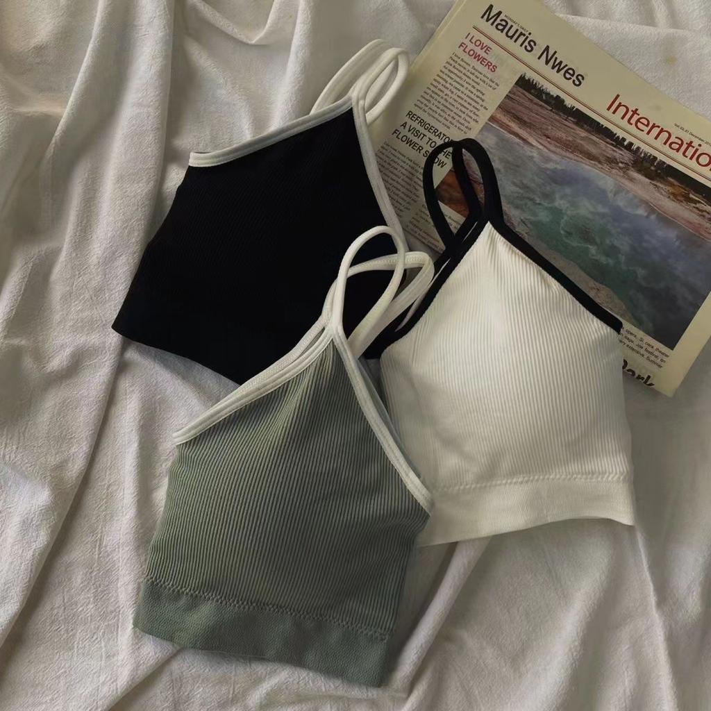 Women's Student Fixed Buckle-Free Bustier Anti-Drooping Push-Up Cami for Inner and Outer Wear