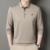 Men's Long Sleeve Casual Collared T-shirt - Spring/Autumn Style for Middle-aged Men