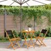 VidaXL 3-piece Bistro Set Black Polypropylene and Solid Wood, Garden Bistro Set, Balcony Set, 3281841