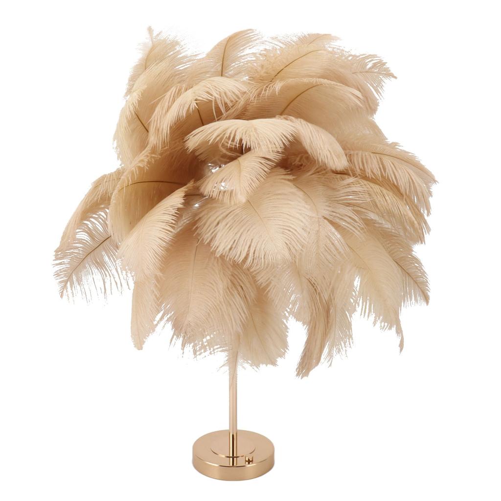 Feather Table Lamp 3 Color Dimmable Touch Switch USB Plug in Romantic Modern Decorative Bedside