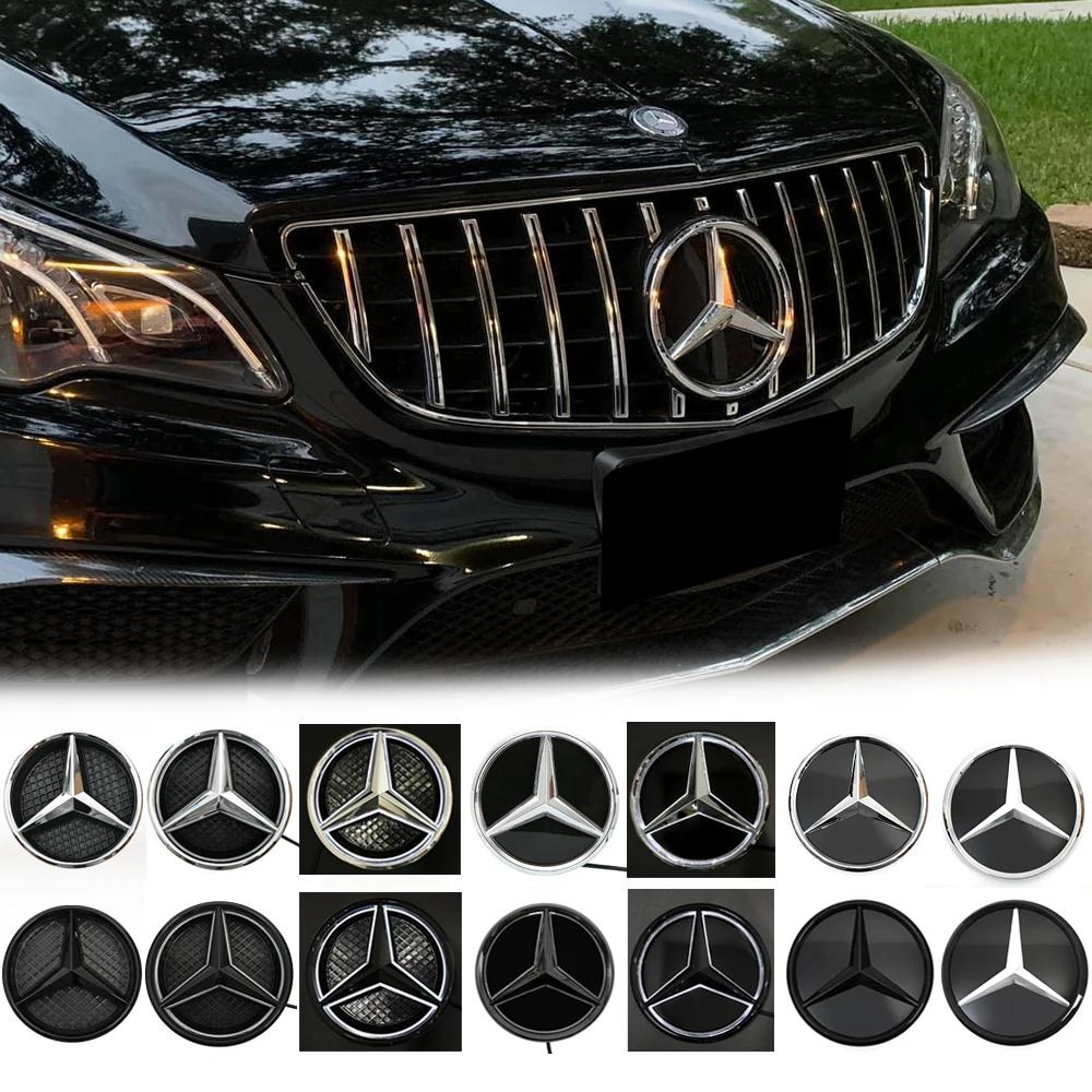 1pcs Star Badge Car Front Grill LED Emblem Light For Mercedes Benz E-Class W212 W207 W205 W117 X204 X166 3D Mirror Logo BG1