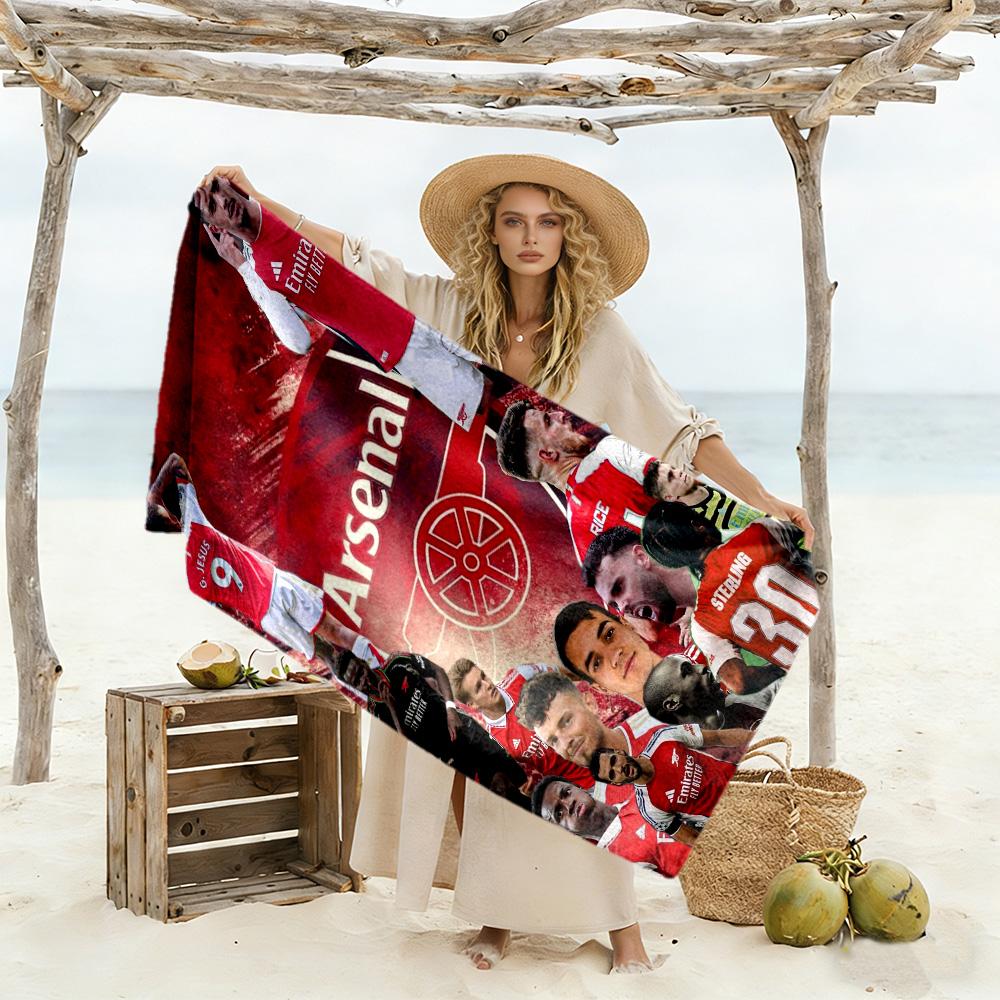 Arsenal Football Player Beach Towel Super Soft & Absorbent Comfortable Lightweight Suitable for Swimming, Gym, Camping, Yoga Vacation