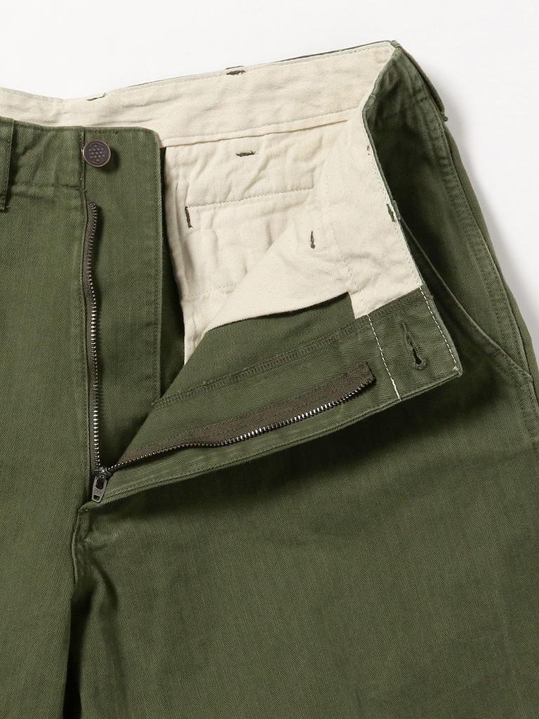 Spodnie Jodełka Twill Spodnie Wojskowe OLIWKOWE XS 38230126791 [Beams Plus] Męskie