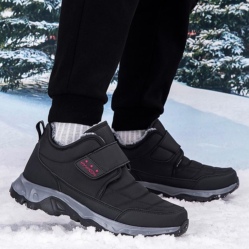 Winter Women's Plush Walking Shoes Men Cotton Shoes Anti-slip Snow Boots Warm Ankle Boots Outdoor Trekking Sneakers