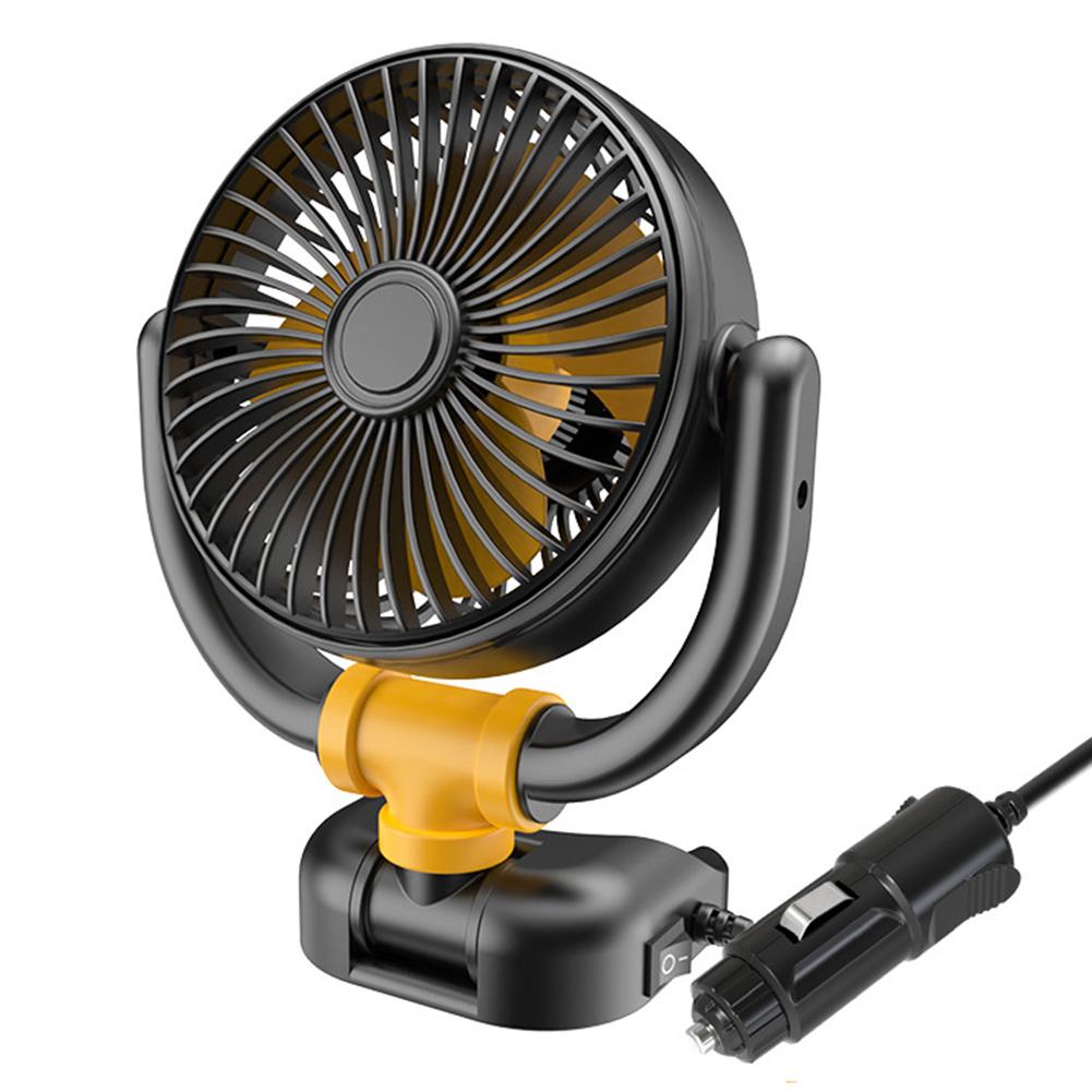 12V/24V Car Cooling Fan 360 Rotation Air Circulator Fan Low Noise Dashboard Air Vent Cooling Fan Summer Car Accessories