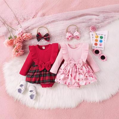 Dívčí šaty s mašlí a body s čelenkou na jaro a podzim