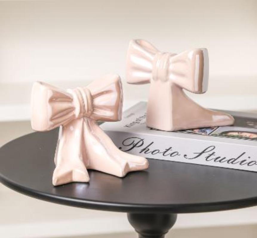 

Creative Bow Ceramic Vase Simulation Porcelain Bow Hydroponic Vase Flower Arrangement Handicraft Living Room Table Ornaments