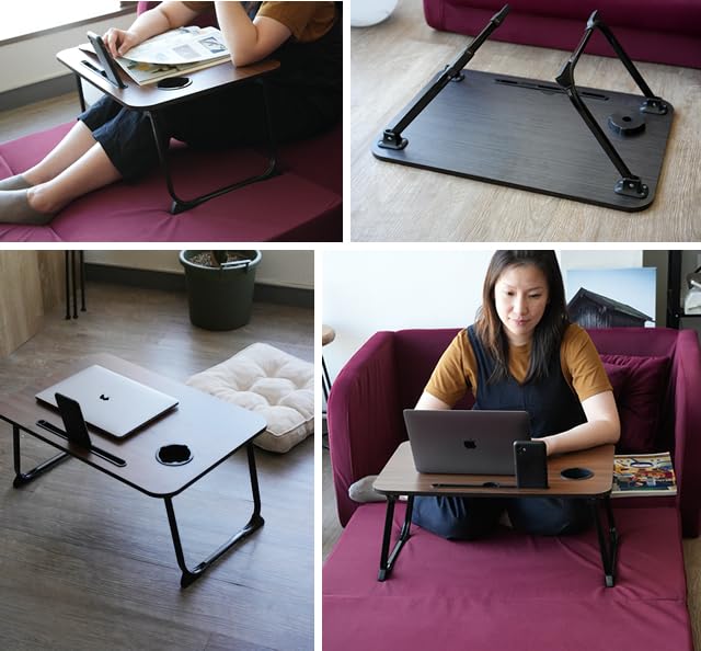 Folding Coffee Bedside Mini Woodgrain Desk for Black Table, Table, Table, Finish, Children, Study, (yft0001)