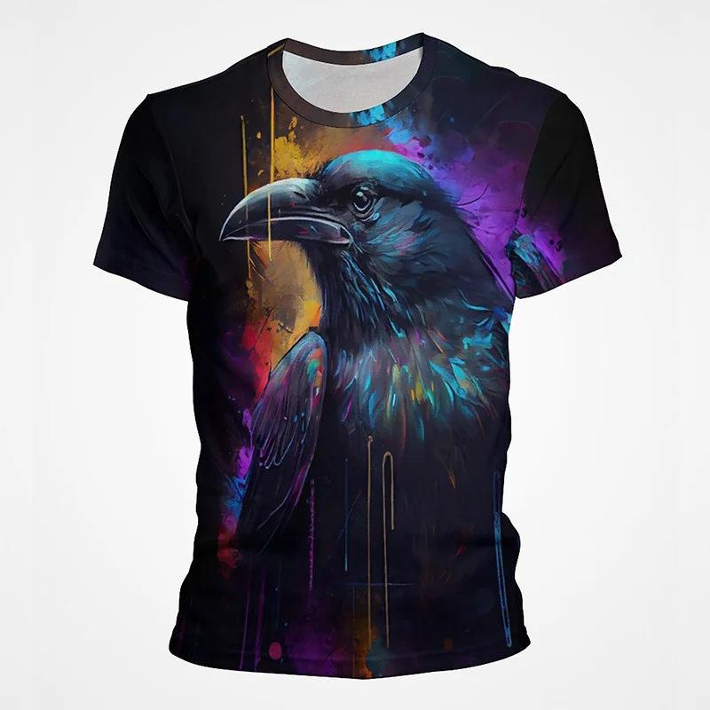 Funny Animal Graffiti Art Graphics 3D Printed Short Sleeved Top Hip-hop Round Neck Short Sleeved Men's T-shirts